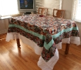 Pin basting the quilt