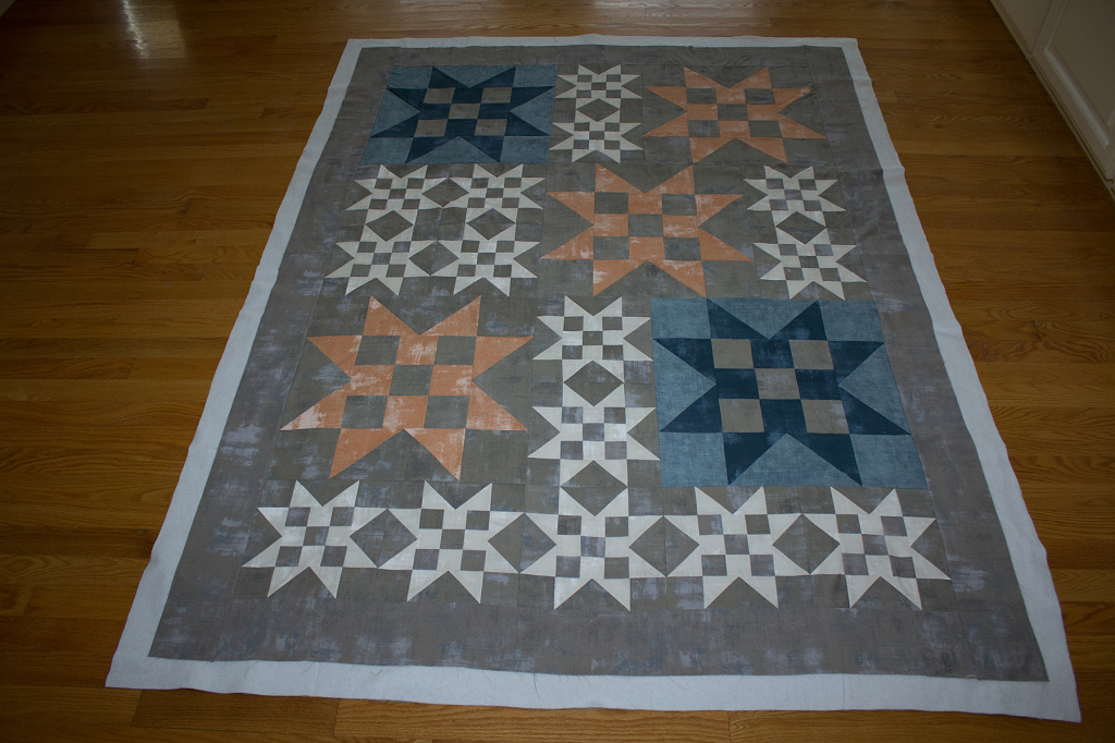 Spray basted and ready for quilting