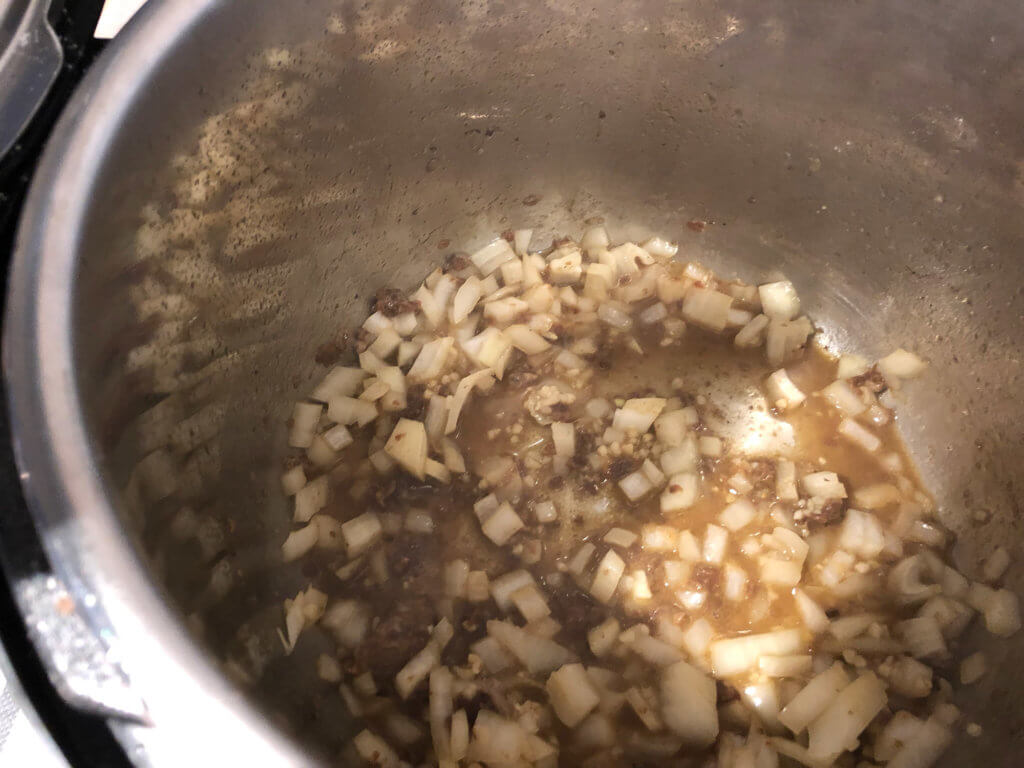 Sauté the onions and garlic